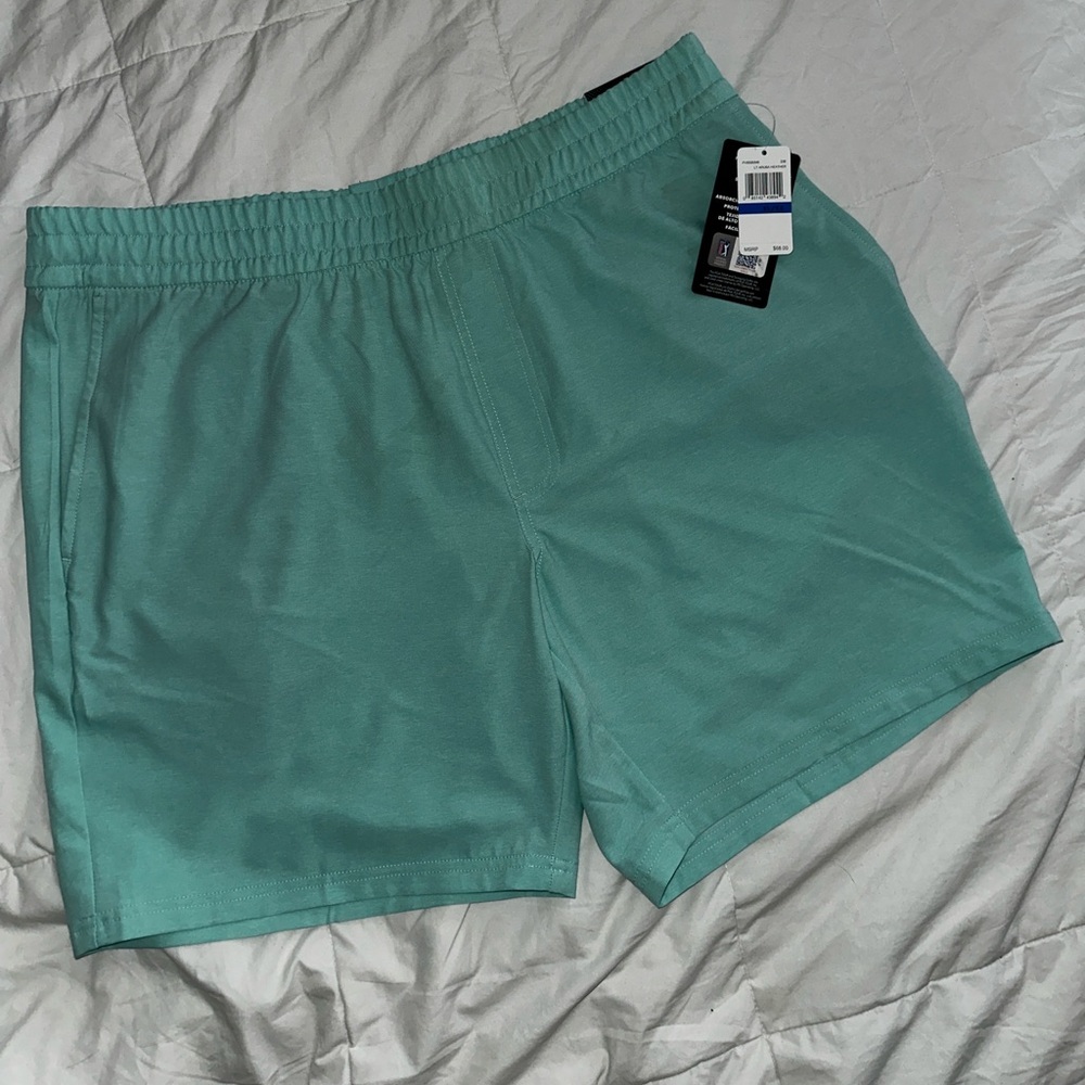NEW XL GOLF PGA TOUR MEN’S SHORTS - ARUBA HEATHER TEAL COLOR